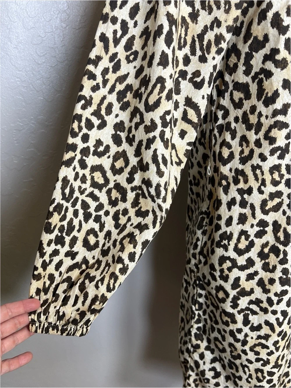 J.CREW Women’s Size XXS Leopard Print Cotton Ruffleneck Puff-Sleeve Shift Dress